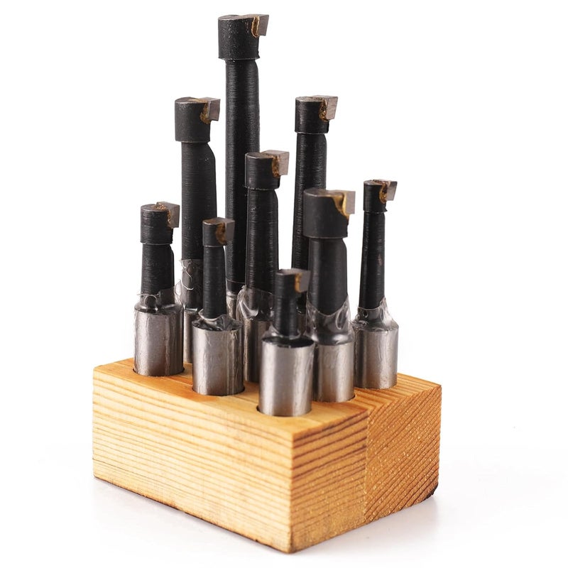 Oudtinx 9-Piece 1/2" Boring Bar Set - C6 Carbide Tipped Lathe Tools Kit for Metal Turning, Drilling, Milling (Includes Base) - Image 5